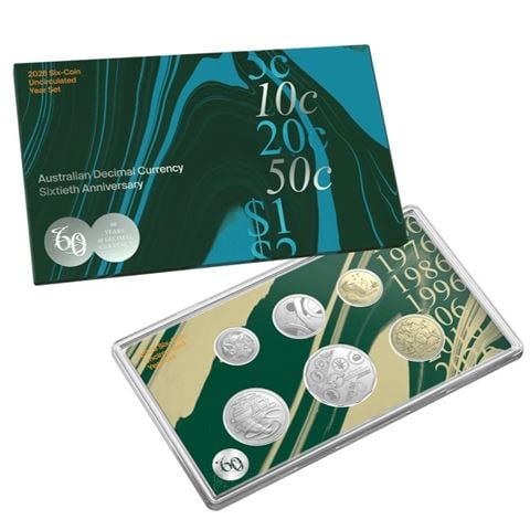 Royal Australian Mint - 2026 Decimal Currency 60th Anniversary Uncirculated Six-Coin Year Set