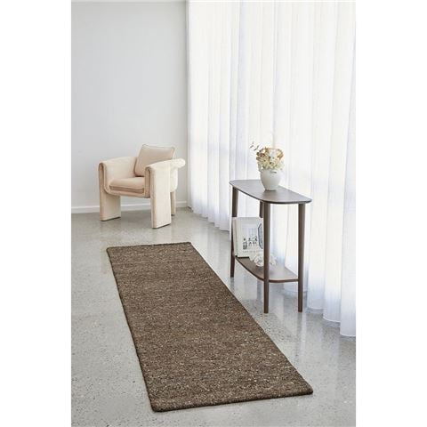 Conscious Loom Rugs - Embrace Runner Brown 400x80cm