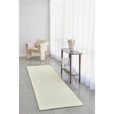 Conscious Loom Rugs Embrace Runner Cream 400x80cm - Peter's of Kensington