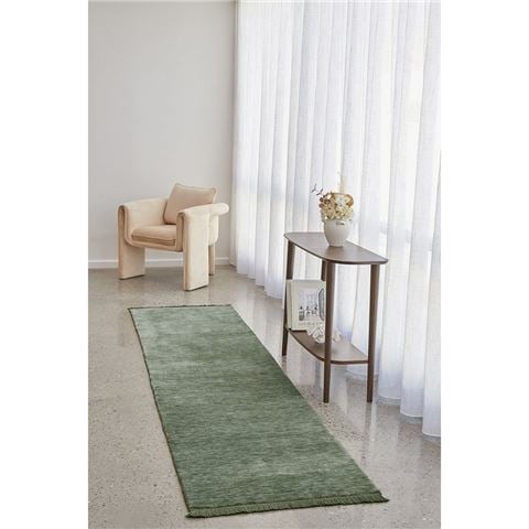 Conscious Loom Rugs - Kinship Runner Sage Green 400x80cm