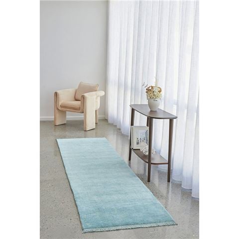 Conscious Loom Rugs - Kinship Runner Sky Blue 300x80cm