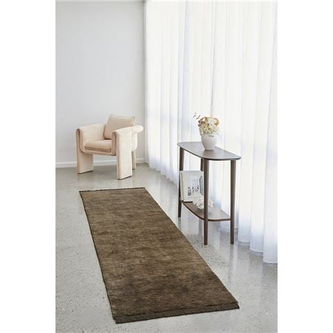 Conscious Loom Rugs Kinship Runner Bear Brown 400x80cm - Peter's of Kensington
