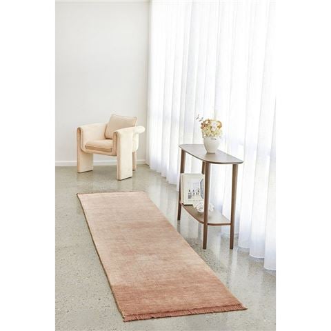 Conscious Loom Rugs - Kinship Runner Blush Pink 300x80cm