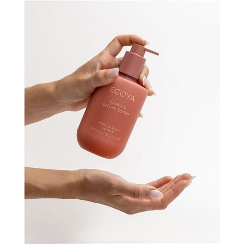 Ecoya Guava & Lychee Sorbet Hand & Body Lotion 450ml - Peter's of Kensington