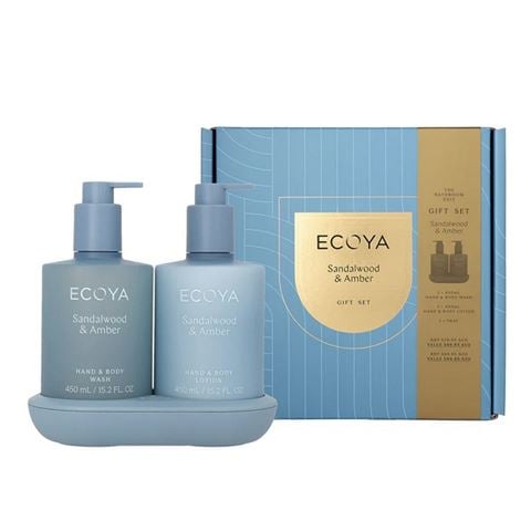 Ecoya - Sandalwood & Amber Bathroom Gift Set 3pce