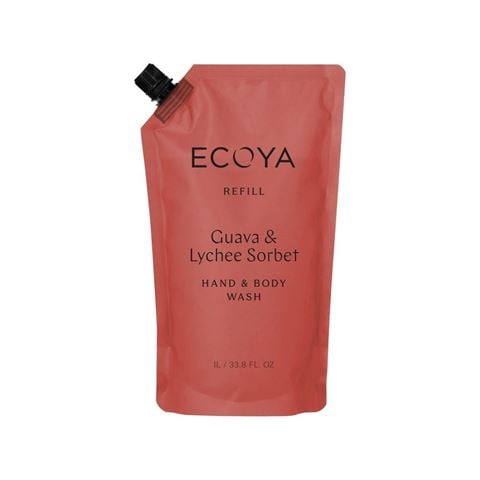 Ecoya - Guava & Lychee Sorbet Hand & Body Wash Refill 1L