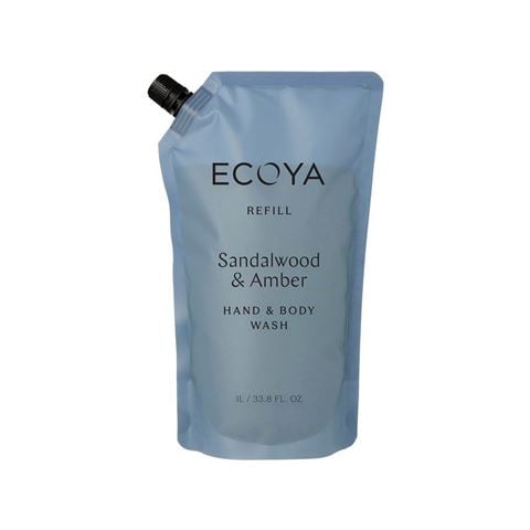 Ecoya - Sandalwood & Amber Hand & Body Wash Refill 1L