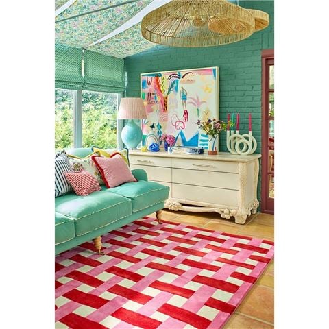 Harlequin Sophie Robinson Basket Weave Rug Coral/Rose 280x200cm - Peter's of Kensington