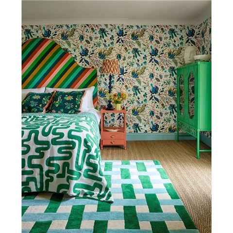 Harlequin Sophie Robinson Basket Weave Rug Emerald/Aquamarine 240x170cm - Peter's of Kensington