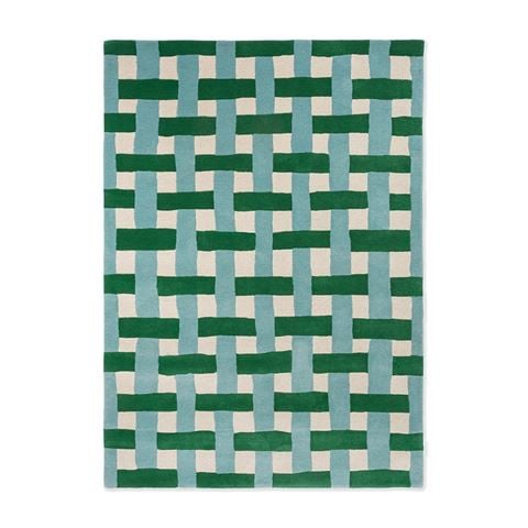 Harlequin Sophie Robinson Basket Weave Rug Emerald/Aquamarine 240x170cm - Peter's of Kensington