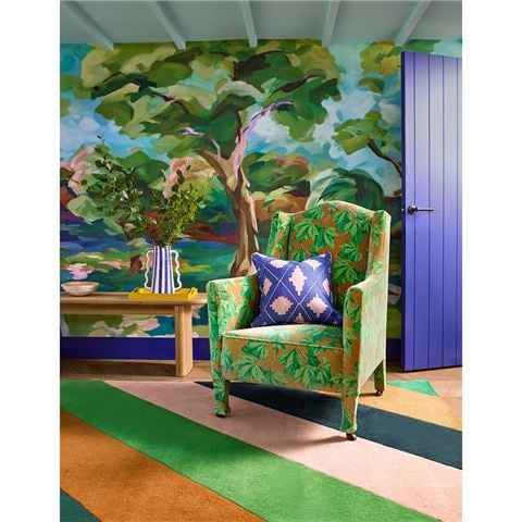 Harlequin Sophie Robinson Sherbet Stripe Rug Emerald/Amber 200x140cm - Peter's of Kensington