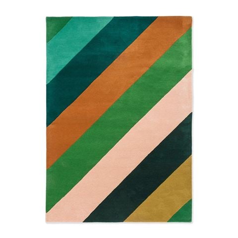 Harlequin Sophie Robinson Sherbet Stripe Rug Emerald/Amber 240x170cm - Peter's of Kensington