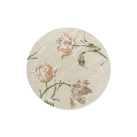 Laura Ashley Rugs - Gosford Round Rug Natural/Sage Green 150x150cm