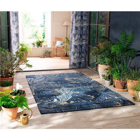 Morris & Co - Acanthus Outdoor Rug Indigo 280x200cm