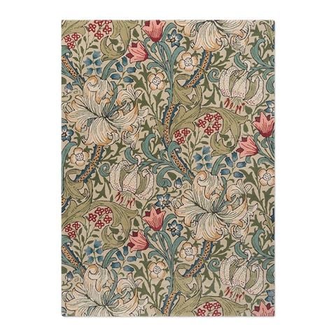 Morris & Co - Golden Lily Rug Green/Red 280x200cm
