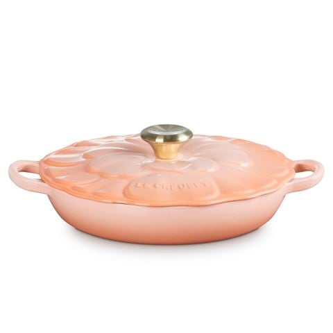 Le Creuset Signature Petal Shallow Casserole Peche 26cm/2.2L - Peter's of Kensington