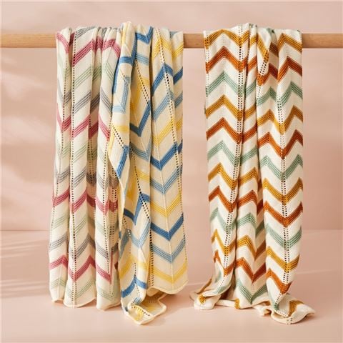 Jiggle & Giggle - Zig-Zag Knit Blanket Blush