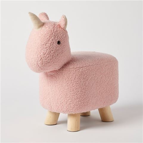 Jiggle & Giggle - Unicorn Bouclé Kids Stool ink