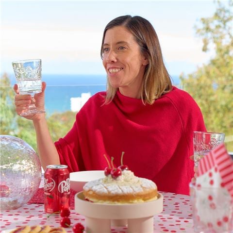 A.Trends - Poncho Knit Cherry Red