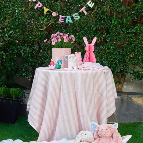 A.Trends - Pink Stripe Tablecloth Medium 138cm x 240cm