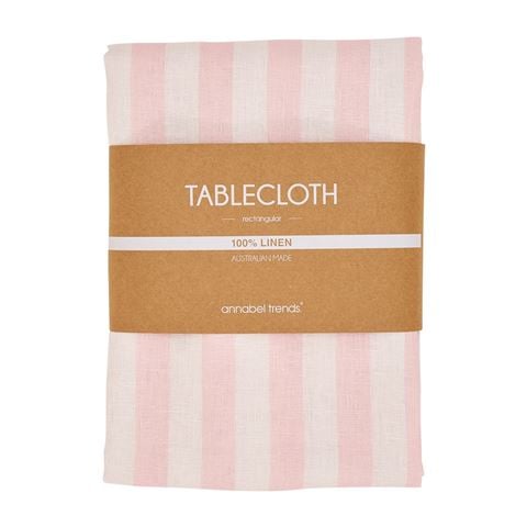 A.Trends - Pink Stripe Tablecloth Medium 138cm x 240cm