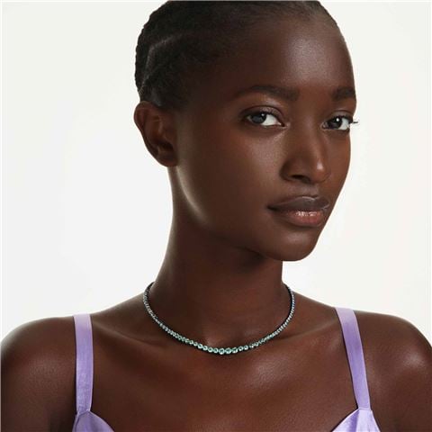 Swarovski Jewellery - Matrix Necklace w/Gradient Of Multicoloured Cuts Ruthenium Plated