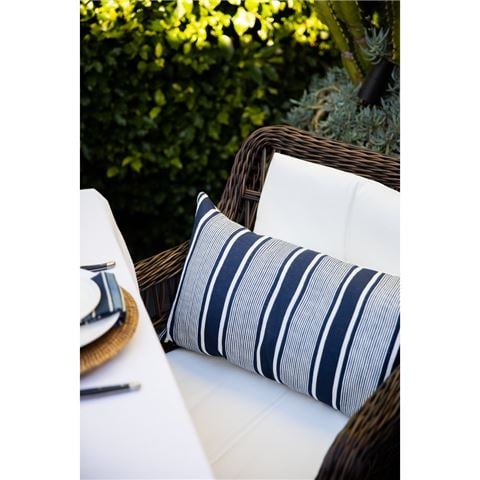 Paloma - Linen Capri Stripes Cushion Navy 35x60cm
