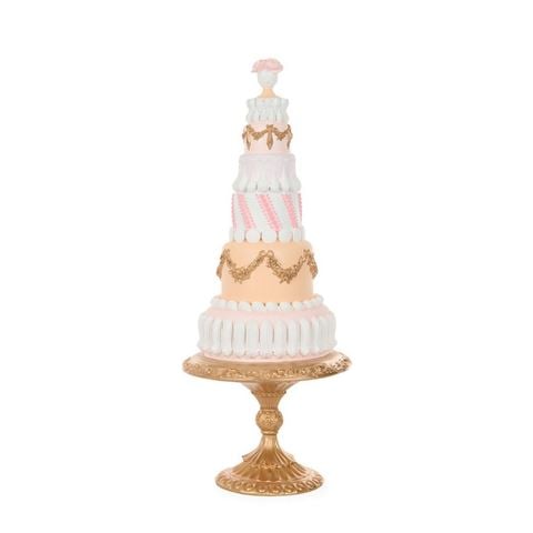 Easter - Elaborate Piped Pastel Cake On Pedestal