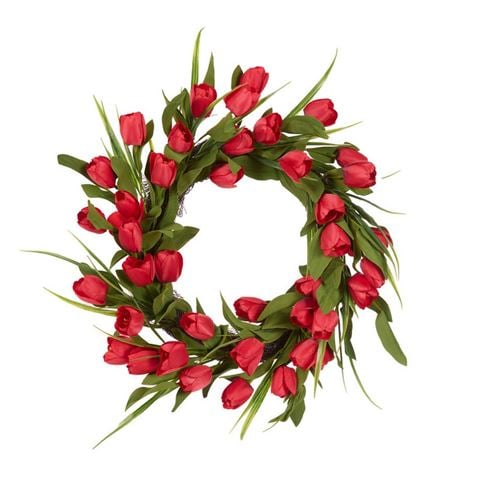 Easter - Luxe Red Tulip Wreath 50cm