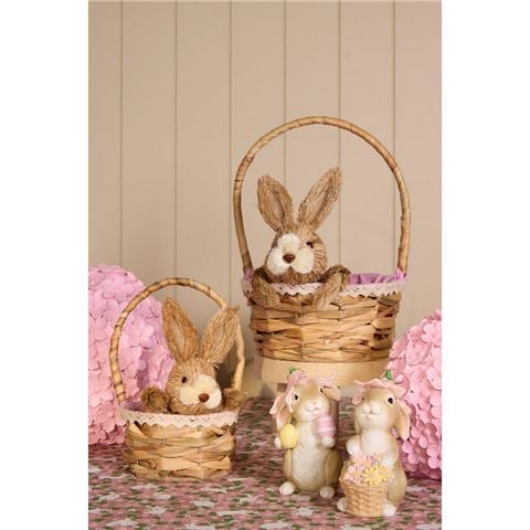 Easter - Pink Bunny Basket Large