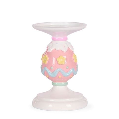 Easter - Pastel Piped Egg Candle Holder 14cm