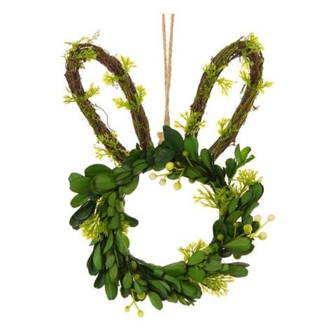 Easter - Mini Box Wood Bunny Wreath 20cm