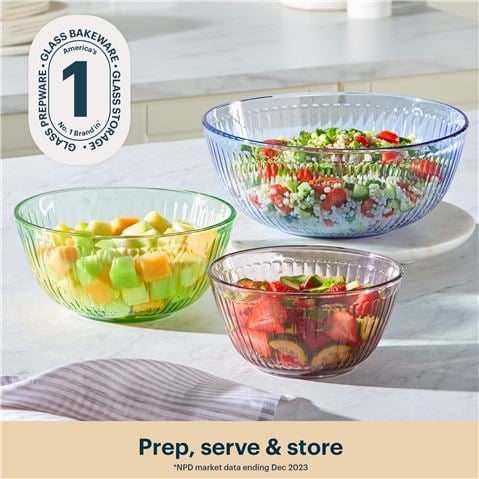 Pyrex - Colours Sculptured Mixing Bowl Set 3pce