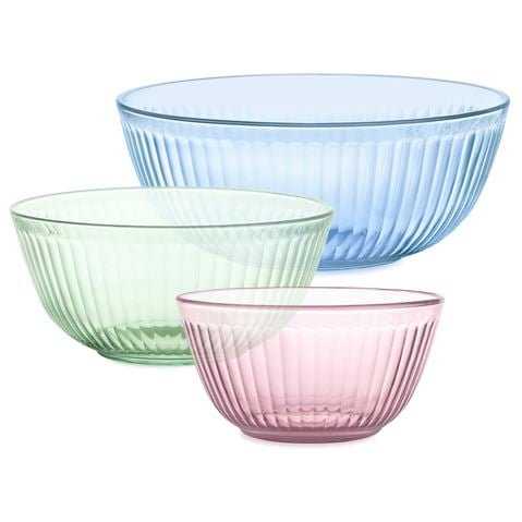 Pyrex - Colours Sculptured Mixing Bowl Set 3pce
