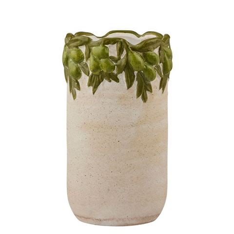 Coast To Coast - Uliveto Ceramic Vase Natural/Green 17x28cm