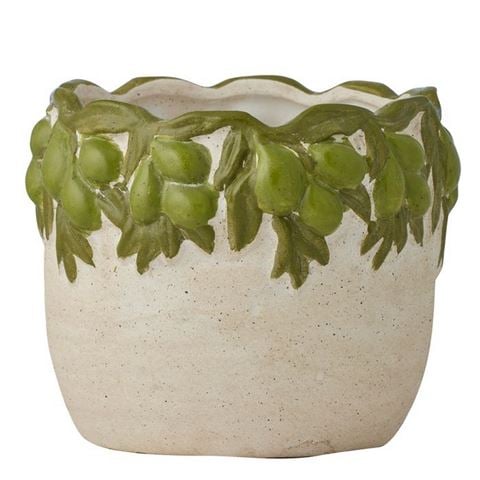Coast To Coast - Uliveto Ceramic Pot Natural/Green 24x19cm