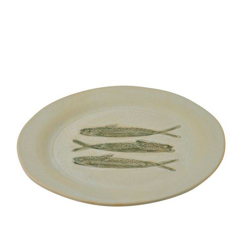 Coast To Coast - Riva Round Ceramic Plate Ivory/Green 27.5cm