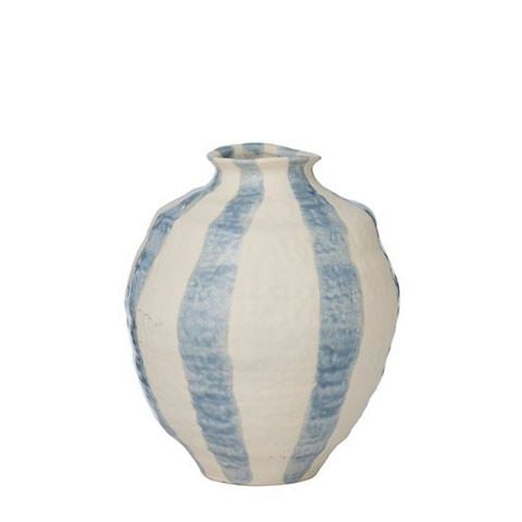 Coast To Coast Rayas Ceramic Vase Steel 20.5cm - Peter's of Kensington