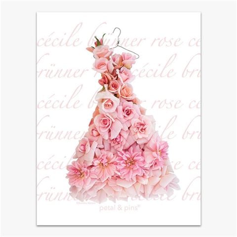 Petal & Pins - Cecile Brunner Rose Design Tea Towel