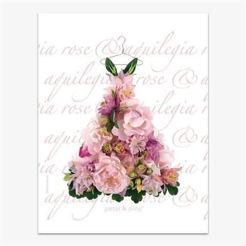 Petal & Pins - Aquilegia & Rose Dress Tea Towel