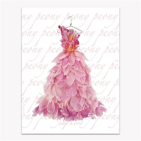 Petal & Pins - Pink Peony Dress Design Tea Towel