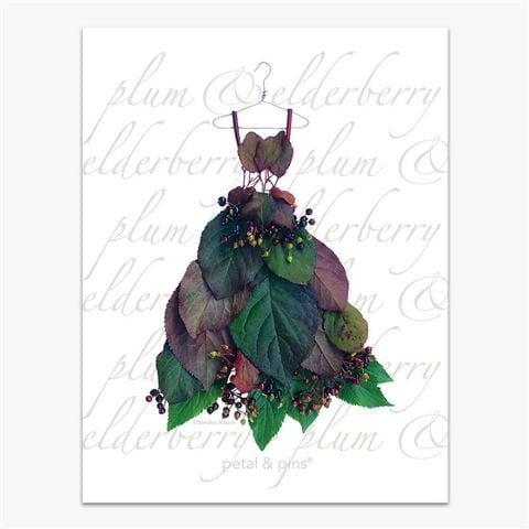 Petal & Pins - Plum & Elderberry Dress Design Tea Towel