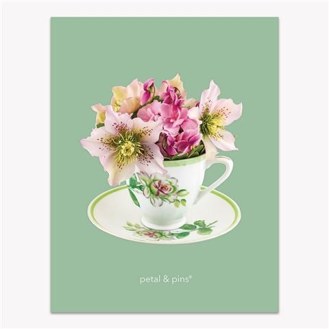 Petal & Pins - Vintage Teacup Posy Tea Towel