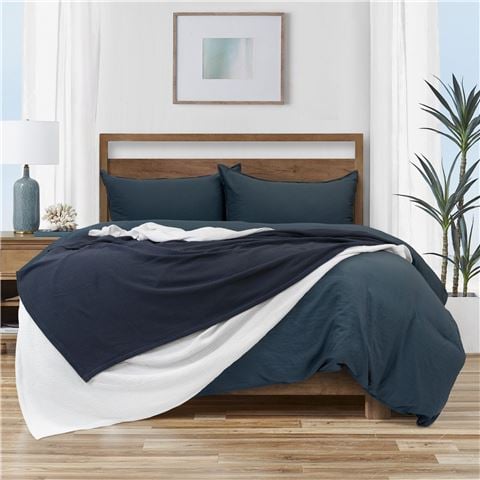 Algodon - Sophie Waffle Blanket Charcoal Queen 245x240cm