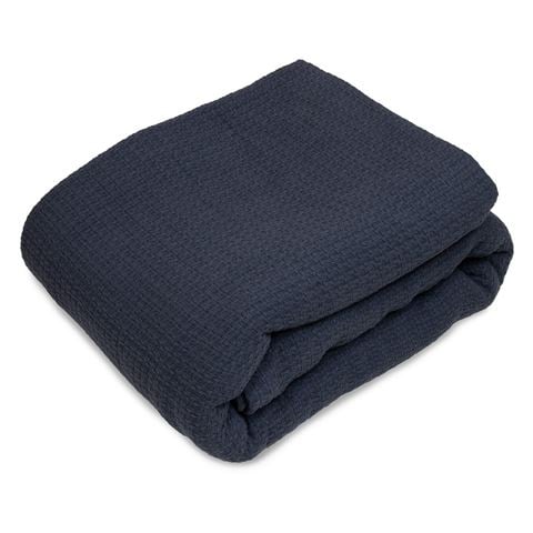 Algodon - Sophie Waffle Blanket Charcoal Queen 245x240cm