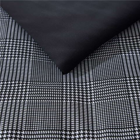 Kenneth Cole - Houndstooth Plaid Quilt Cover Set Black/White king 3pce