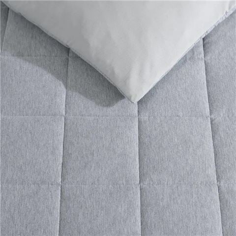 Kenneth Cole - Jersey Marle Quilt Cover Set Blue/Grey King 3pce