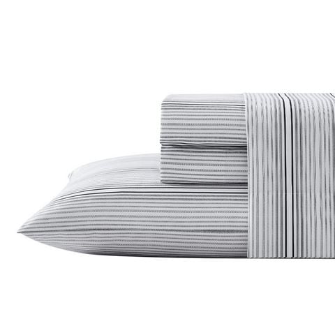 Kenneth Cole - Lexington Stripe Sheet Set Black & White King 4pce