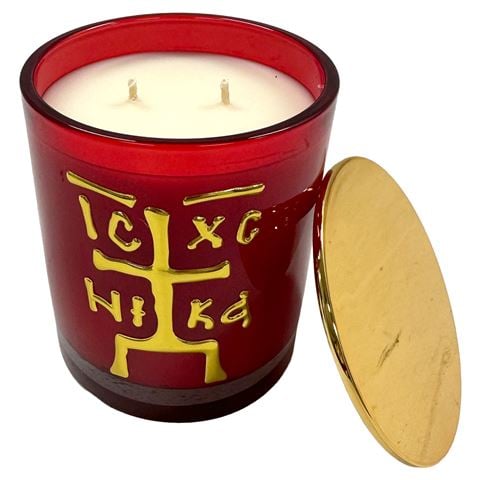 Candle Bar - Livani ICXC Red Candle w/Lid
