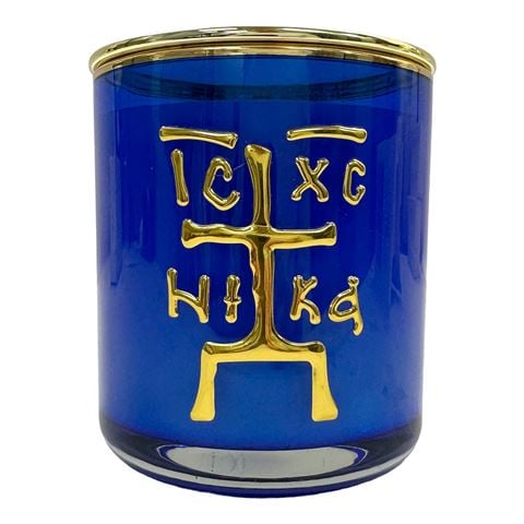 Candle Bar - Aegean Nights  ICXC Blue Candle w/Lid